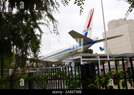 United Airlines Douglas DC-8 Jet Mainliner N8066U located at California Science Center, Exposition Park, Los Angeles - California Stock Photo