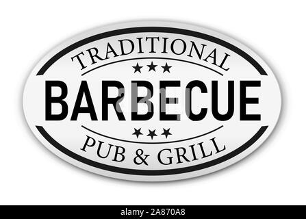 Vintage Retro Barbecue Traditional Style Seal on a white Background Stock Vector