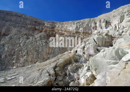 Crater of the Kawah Ijen volcano on the Java island in Indonesia Stock Photo