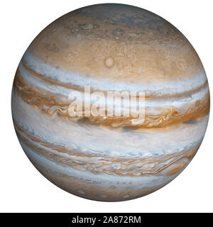 High detailed Planet Jupiter of solar system isolated. Elements of this image furnished by NASA. Stock Photo