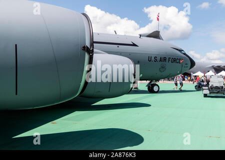 VANDALIA, OHIO / USA - JUNE 23, 2018: A United States Air Force KC-135 Stratotanker at the 2018 Vectren Dayton Airshow. Stock Photo