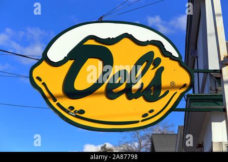 Del's Lemonade sign, Providence, Rhode Island Stock Photo