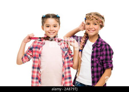 Haircare Begins With Natural Products Happy Children Hold Long