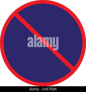 no parking stopoing anytime sign, no parking, prohibition sign. Stock Vector