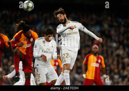 Madrid, Spain. 06th Nov, 2019. Real Madrid CF's Isco Alarcon during the UEFA Champions League match between Real Madrid and Galatasaray SK at the Santiago Bernabeu in Madrid.(Final Score: Real Madrid 6 - 0 Galatasaray SK) Credit: SOPA Images Limited/Alamy Live News Stock Photo