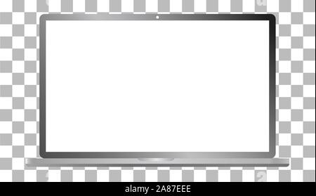 laptop computer mockup isolated on transparent. modern notebook. Stock Vector