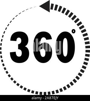 360 degrees icon on white background. flat style. 360 degrees sign. Stock Vector