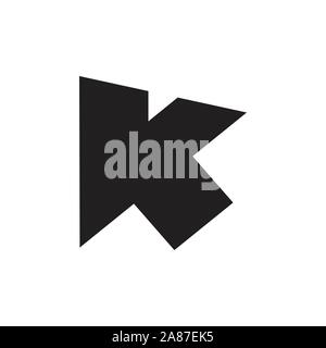 letter k click arrow geometric logo vector Stock Vector