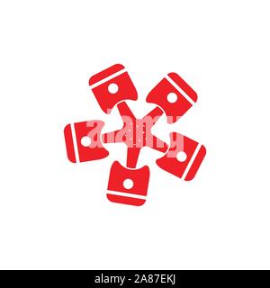 circle piston star symbol logo vector Stock Vector