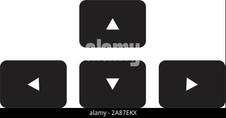 arrow button on keyboard icon. flat style. arrows buttons keyboard icon for your web site design, logo, app, UI. game logo. button arrow symbol. Stock Vector