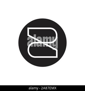 letter z number 2 infinity line logo Stock Vector