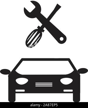 car service icon on white background. car service sign. flat style. repair and service symbol. Stock Vector
