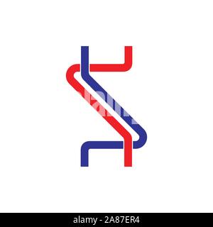 letter sl line linked logo vector Stock Vector