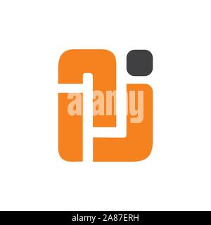 letter rj geometric line simple logo vector Stock Vector