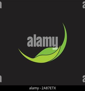 linked green leaf global abstract natural logo vector Stock Vector