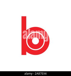 letters bo simple geometric line logo Stock Vector