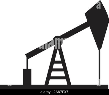 oil pump icon on white background. oil pump sign. flsy style. Stock Vector