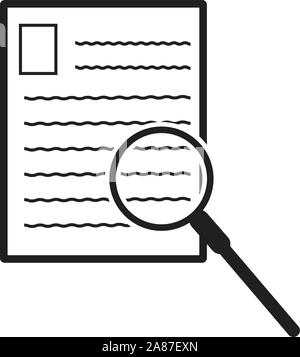 search document icon on white background. file search sign. flat style. archive vector symbol. document with search icon. Stock Vector