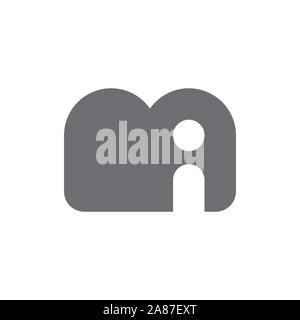 letter mi simple cute design logo vector Stock Vector
