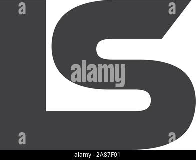 letter ls simple linked logo vector Stock Vector
