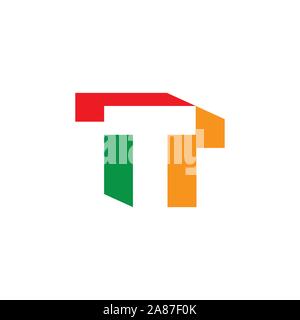 letter t colorful geometric logo vector Stock Vector