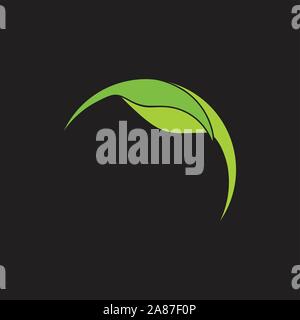 linked green leaf global abstract natural logo vector Stock Vector