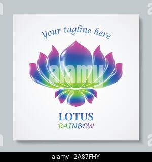 Luxury image logo Rainbow Lotus. Business design for spa, yoga class, hotel and resort. Vector illusration Stock Vector