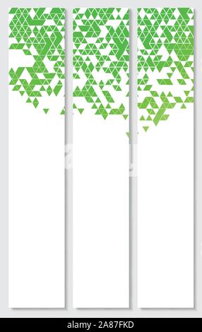 Vector banners with abstract multicolored polygonal mosaic background. Stock Vector