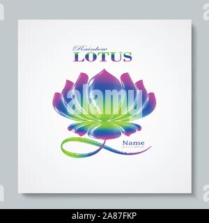Luxury image logo Rainbow Lotus. Business design for spa, yoga class, hotel and resort. Vector illusration Stock Vector