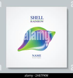 Luxury image logo Rainbow Seashell. To design postcards, brochures, banners, logos, creative projects. Stock Vector