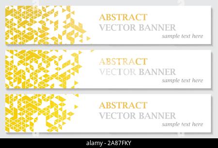 Vector banners with abstract multicolored polygonal mosaic background. Stock Vector