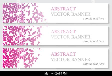 Vector banners with abstract multicolored polygonal mosaic background. Stock Vector