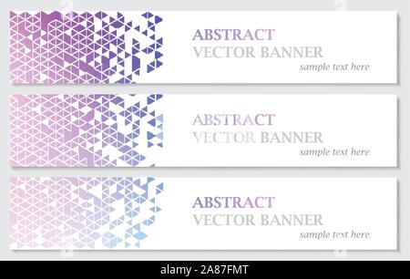 Vector banners with abstract multicolored polygonal mosaic background. Stock Vector