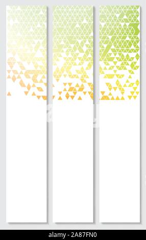 Vector banners with abstract multicolored polygonal mosaic background. Stock Vector