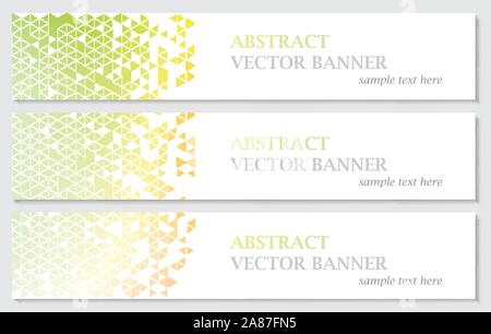 Vector banners with abstract multicolored polygonal mosaic background. Stock Vector