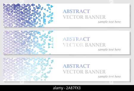 Vector banners with abstract multicolored polygonal mosaic background. Stock Vector