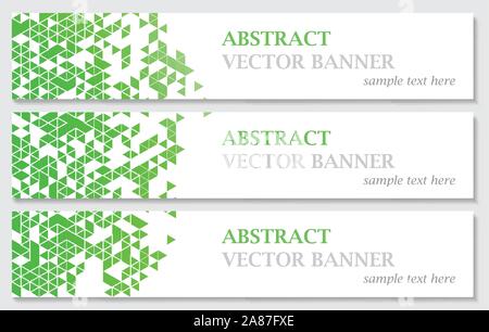 Vector banners with abstract multicolored polygonal mosaic background. Stock Vector