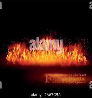 Hot fire. Vector realistic elements set for design Stock Vector Image ...