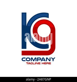 Modern letter K9 and training for dogs logo. Vector illustration. Stock Vector