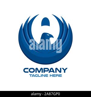 Modern letter A and eagle logo. Vector illustration. Stock Vector