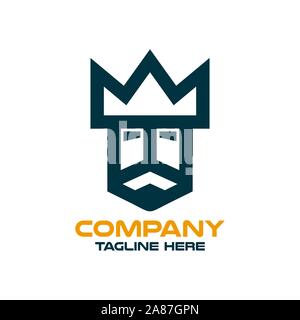 Modern simple logo of the king’s head. Vector illustration. Stock Vector