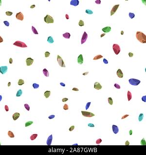 Multicolor precious stones. Seamless pattern background. Vector illustration. Stock Vector