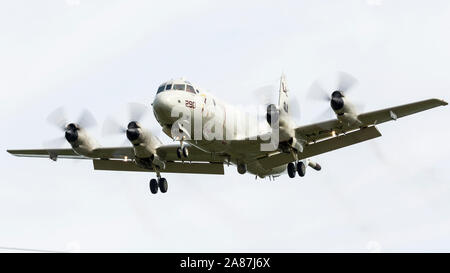 YPSILANTI, MICHIGAN / USA - August 25, 2018: A United States Navy P-3 Orion at the 2018 Thunder Over Michigan Airshow.