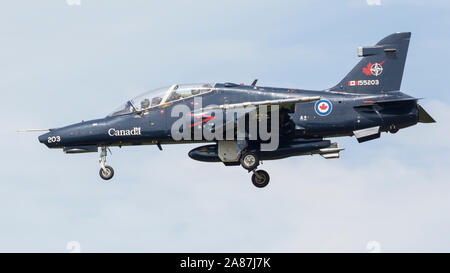 YPSILANTI, MICHIGAN / USA - August 26, 2018: A Canadian Forces CT-155 Hawk at the 2018 Thunder Over Michigan airshow. Stock Photo
