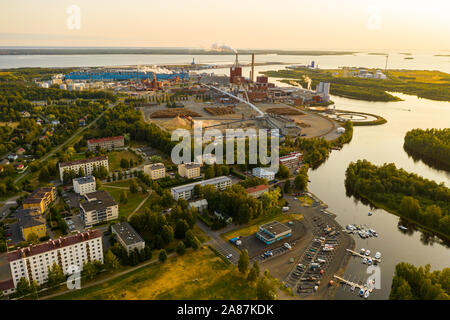 Aerial photo of the city of Oulu in Finland Stock Photo