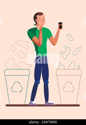 https://l450v.alamy.com/450v/2a87m0k/an-eco-friendly-person-decides-where-to-throw-a-disposable-coffee-cup-behind-it-are-two-containers-for-paper-and-plastic-cartoon-male-character-eco-2a87m0k.jpg