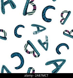 Seamless pattern of an uppercase on a white background. Vector illustration Stock Vector