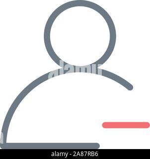 User profile with minus sign line icon for web, mobile and infographics. Editable stroke. Stock Vector illustration isolated on white background. Stock Vector