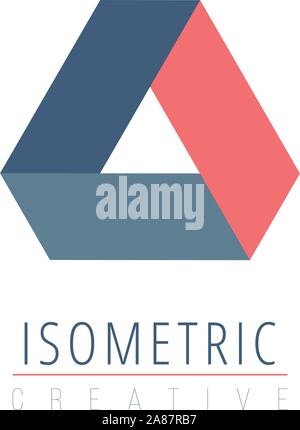 Abstract isometric impossible triangle logo design template, retro optical effect shape. Stock Vector illustration isolated on white background. Stock Vector
