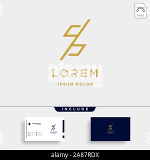 Letter Z ZZ Monogram Logo Design Minimal Icon Stock Vector